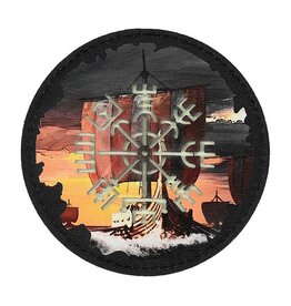 M-TAC M-Tac patch Vegvisir/Drakkar Round (80mm) Black/GID