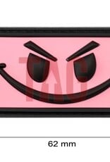 Evil Smiley Rubber Patch pink