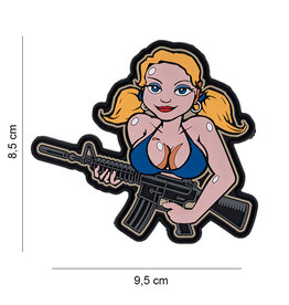 Patch 3D PVC Tactical girl blonde hair #6118