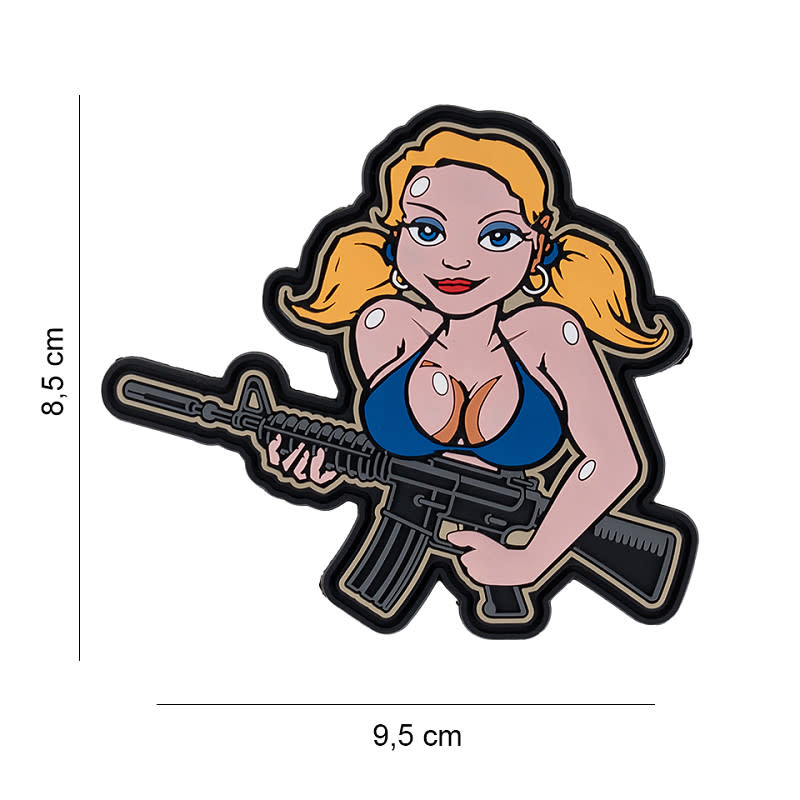 Patch 3D PVC Tactical girl blonde hair #6118