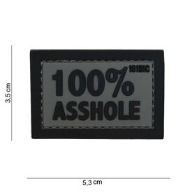 101 inc Patch 3D PVC 100% asshole grey/black letters #14075