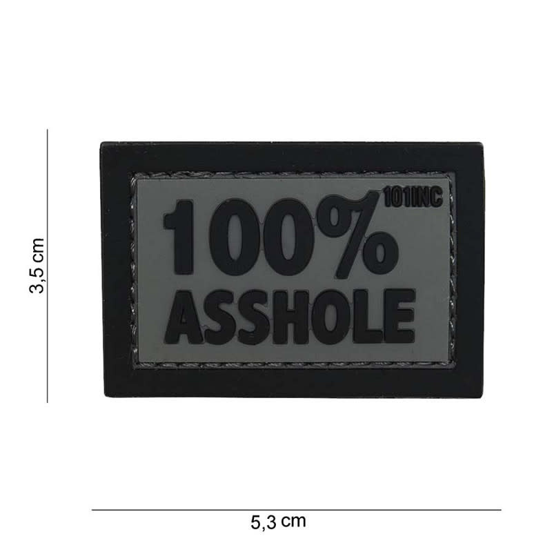 101 inc Patch 3D PVC 100% asshole grey/black letters #14075