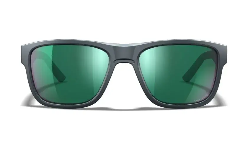 WileyX WX OVATION Lenses: CAPTIVATE™ Polarized Green Mirror Frame: Matte Graphite
