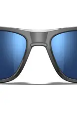 WileyX WX OVATION Lenses: CAPTIVATE™ Polarized Blue Mirror Frame: Gloss Crystal Dark Grey