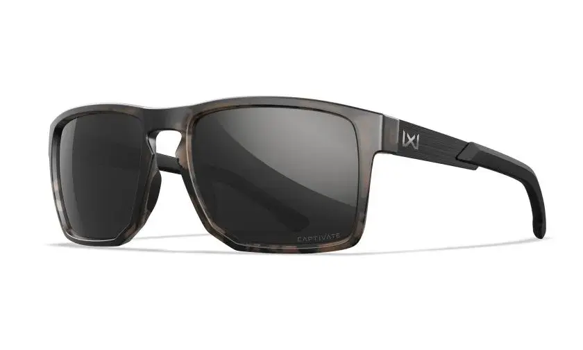 WileyX WX APEX Lenses: CAPTIVATE™ Polarized Black Mirror Frame: Matte Tortoise Brown