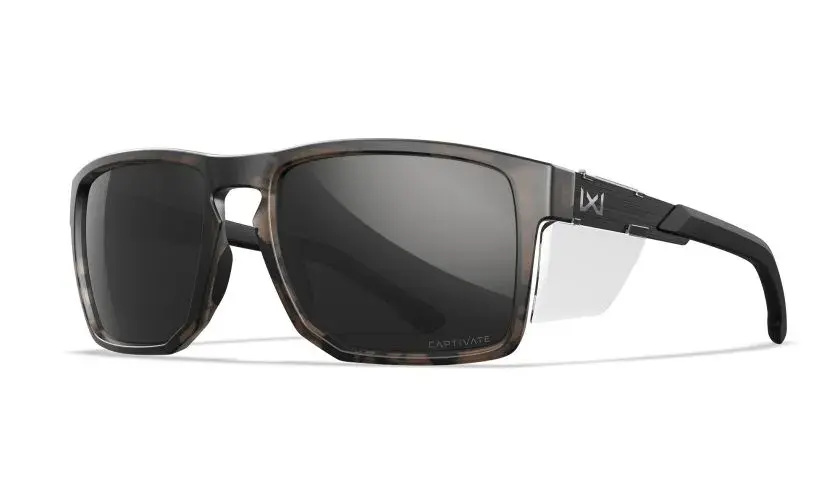 WileyX WX APEX Lenses: CAPTIVATE™ Polarized Black Mirror Frame: Matte Tortoise Brown