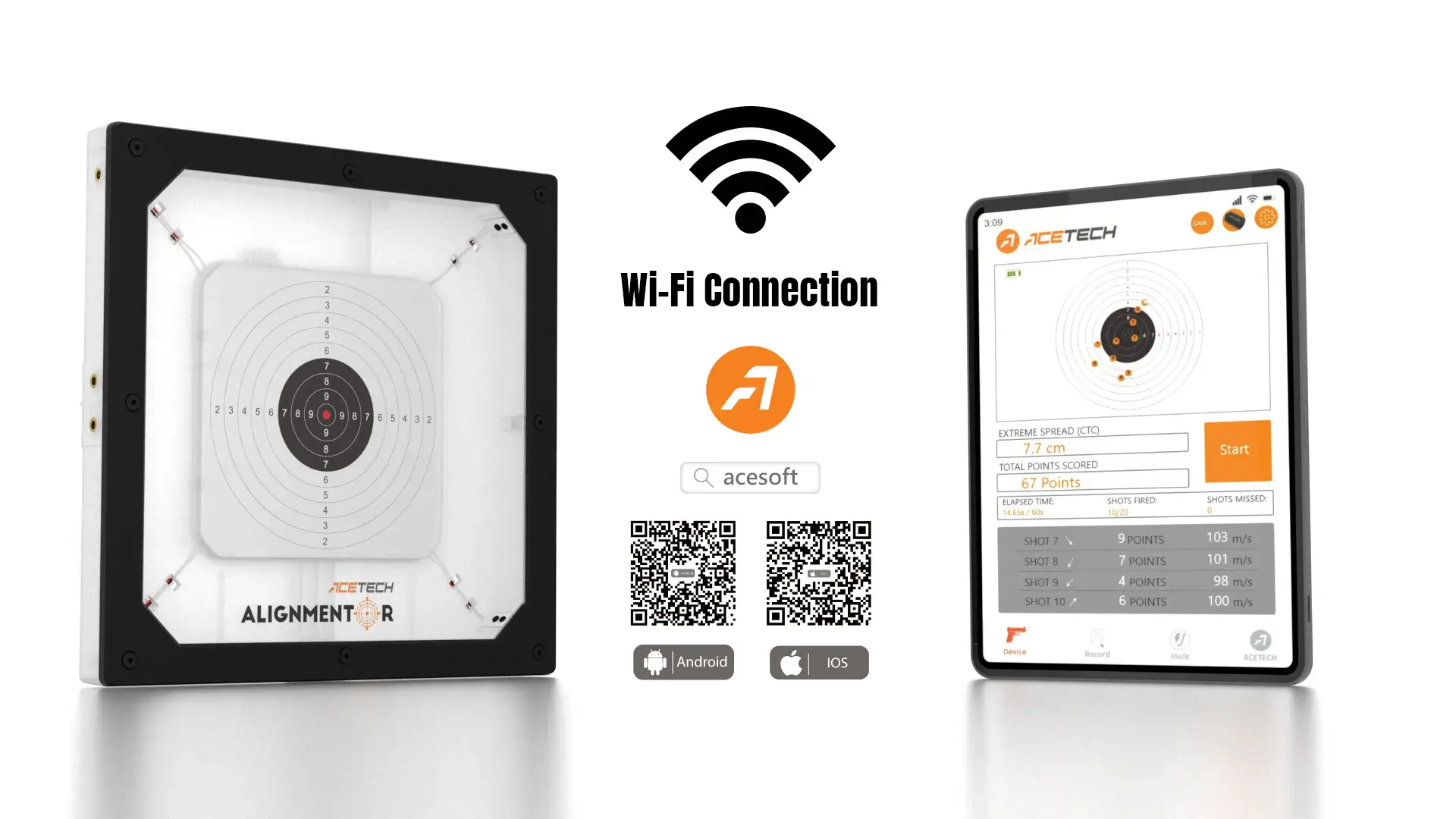 ACETECH ALIGNMENTOR Smart Zeroing Electronic Alignment Target Compact