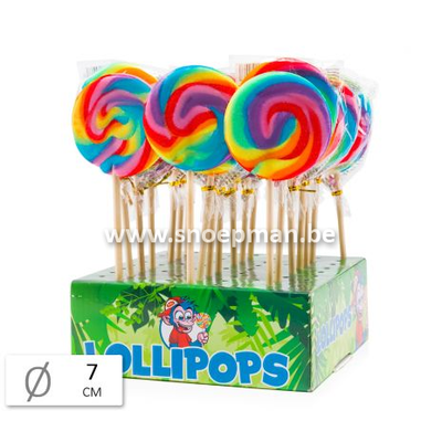 De perfecte lolly snoep met regenboogkleuren