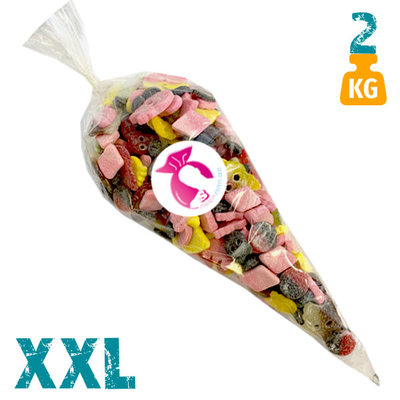 XXL snoepzak van 2 kg met zure Bubs snoepjes