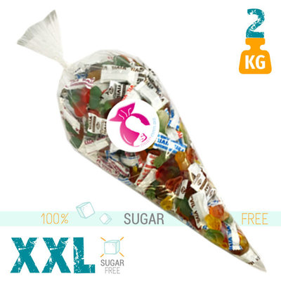 XXL snoepzak van 2 kg met suikervrijsnoep