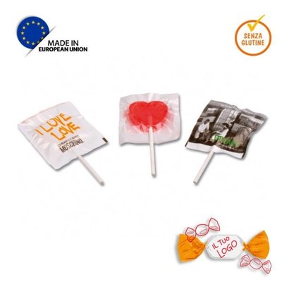 Grote platte lolly enkel voorzijde bedrukt