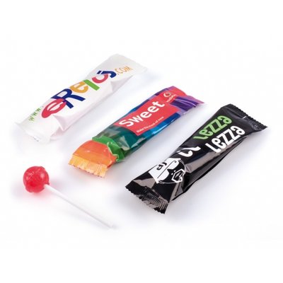 Flow pack ronde lolly laten bedrukken 9gr