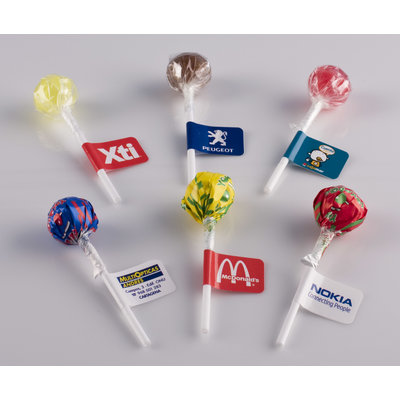 Gepersonaliseerde ronde lolly met vlag 9 gr