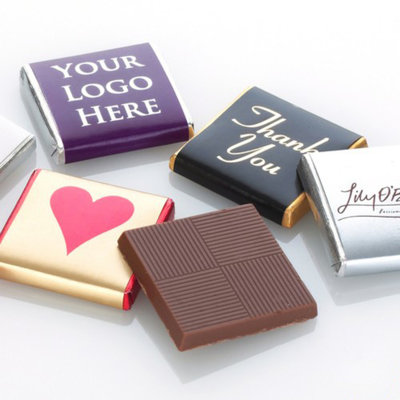 Gepersonaliseerde chocolade Neapolitan bedrukt met logo 5gr