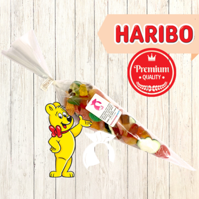 Een overheerlijk Haribo snoepzakje 150 gr gevuld met de Haribo snoeptoppers!