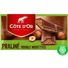 Chocoladereep praliné double noisettes 200 gr.