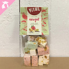 Proef van de tongstrelende nougat met vanille/aardbei/pistache!