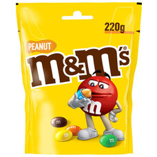 m&m geel - met noten verpakt 27 stuks per 220gr
