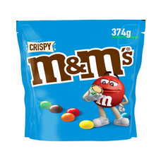 Blauwe m&m's zak met crispy chocolade 18 stuks - 374gr