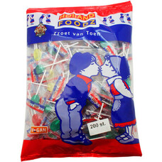 Uitdeelsnoep carnaval fruit lollies  4,6gr - 200 stuks