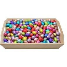 Houten schaal met paaseitjes- 4kg