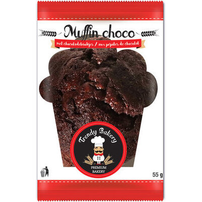 Chocolade muffins 55gr - 17 stuks kopen!