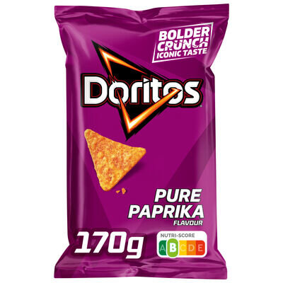 Fan van paprikachips? Bestel Doritos Pure Paprika 170gr per 22 zakken.