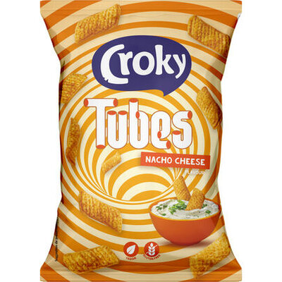 Croky Nacho Cheese Tubes – cheesy crunch in buisjes, snel geleverd en voordelig.