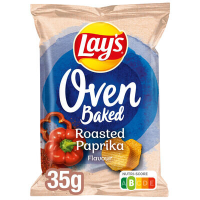Lay’s Oven Baked Paprika doos met 20 stuks, scherp geprijsd.