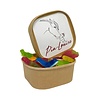 Doosje met snoepjes olie mix om een crowdfunding te starten!