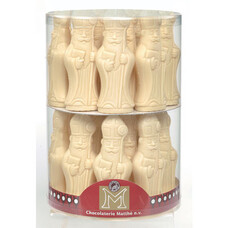 Witte Sinterklaas figuren 15 cm x 30 stuks