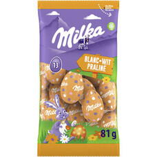 Milka paaseitjes wit/praline 81 gram x 35 stuks