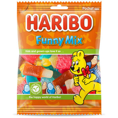 Laat klanten telkens opnieuw verrast worden met Funny Mix Haribo nu scherp geprijsd!