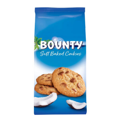 Laat je verrassen door de zachte Bounty koekjes met chocoladestukjes!