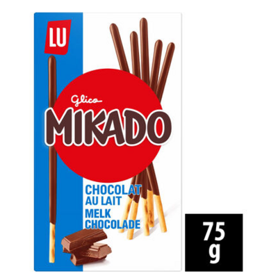Geniet van de onweerstaanbare smaak van Lu Mikado chocolade stokjes.