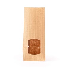 Kraftzakjes met venster 80 mm + 50 mm x 190 mm