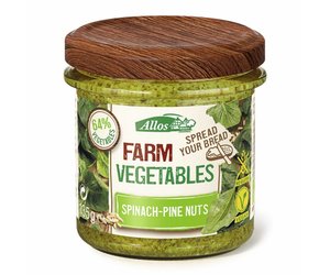 Allos Groentespread Spinazie en Pijnboompitten Biologisch - Glutenvrij
