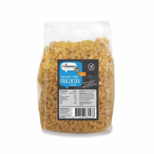 Consenza Volkoren Mais Macaroni Vezelrijk - Glutenvrij