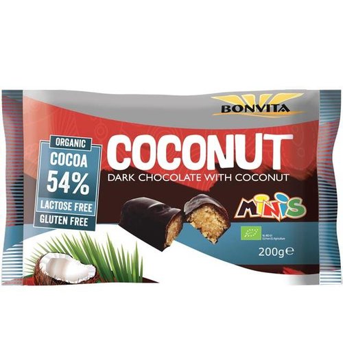  Bonvita Chocoladerepen Puur Kokos Mini's Biologisch 