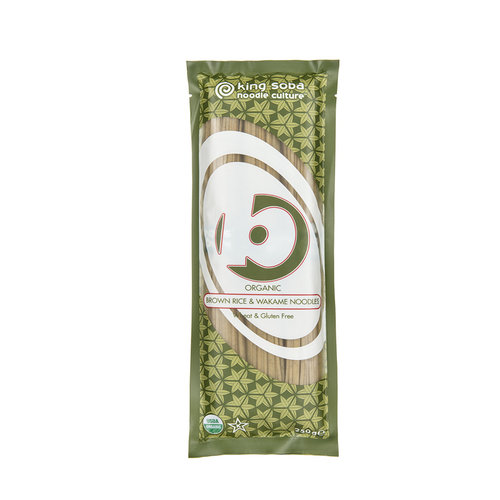 King Soba Bruine Rijst & Wakame Noedels Biologisch THT 12-2022 - Glutenvrij