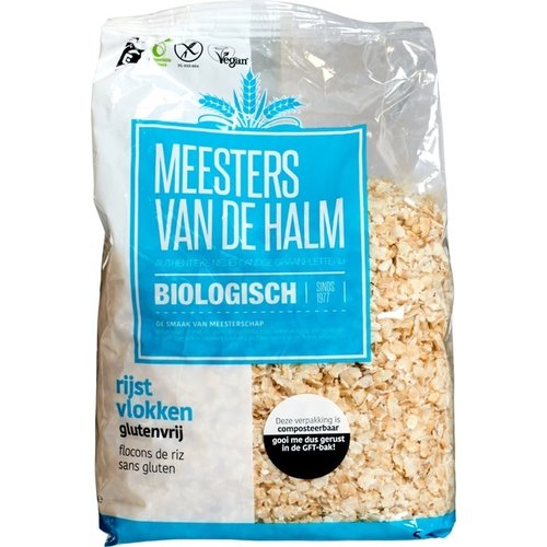 De Halm Rijstvlokken Biologisch - Glutenvrij De Halm Rijstvlokken Biologisch - Glutenvrij