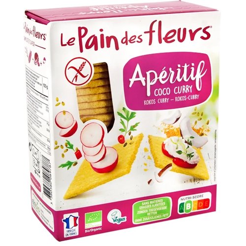 Le Pain des Fleurs Crackers Kokos Curry Biologisch