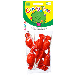 Candy Tree Aardbeien Lollies Biologisch (7 stuks) - Glutenvrij