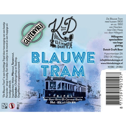 Brouwerij Klein Duimpje Blauwe Tram Tripel 8% 33cl