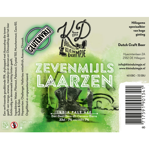 Brouwerij Klein Duimpje Zevenmijlslaarzen 7% 33cl - Glutenvrij