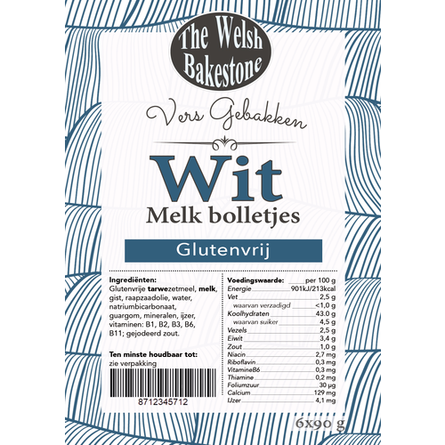 The Welsh Bakestone Melk Bolletjes Wit 6 stuks