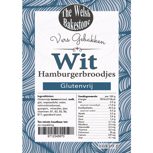 The Welsh Bakestone Witte Hamburgerbroodjes 10 stuks