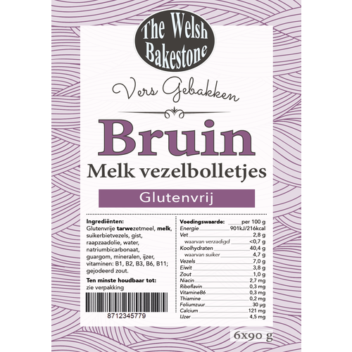 The Welsh Bakestone Bruin Melk Vezelbolletjes 6 stuks