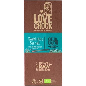 Lovechock RAW chocolade zoete nibs & zeezout Biologisch - Glutenvrij