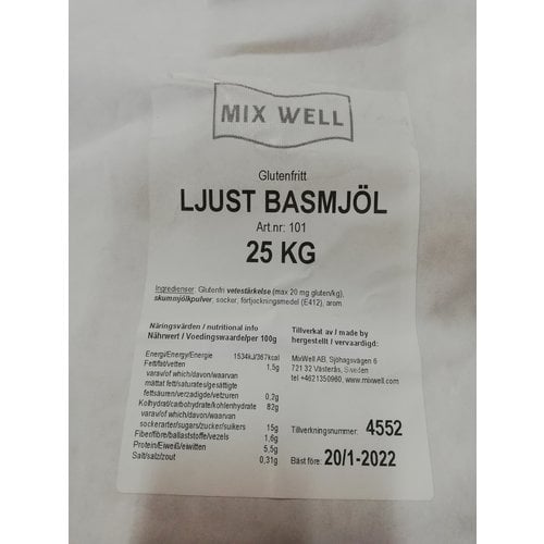 Mixwell Witte Bloem 101 (basmjol) 25 kilo